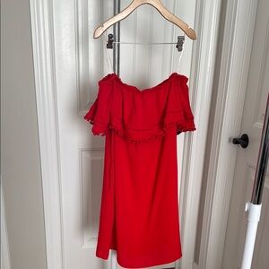 Chic Red Off-Shoulder Dress